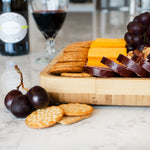 Natural Bamboo Cheese Board with Spreading Utensils