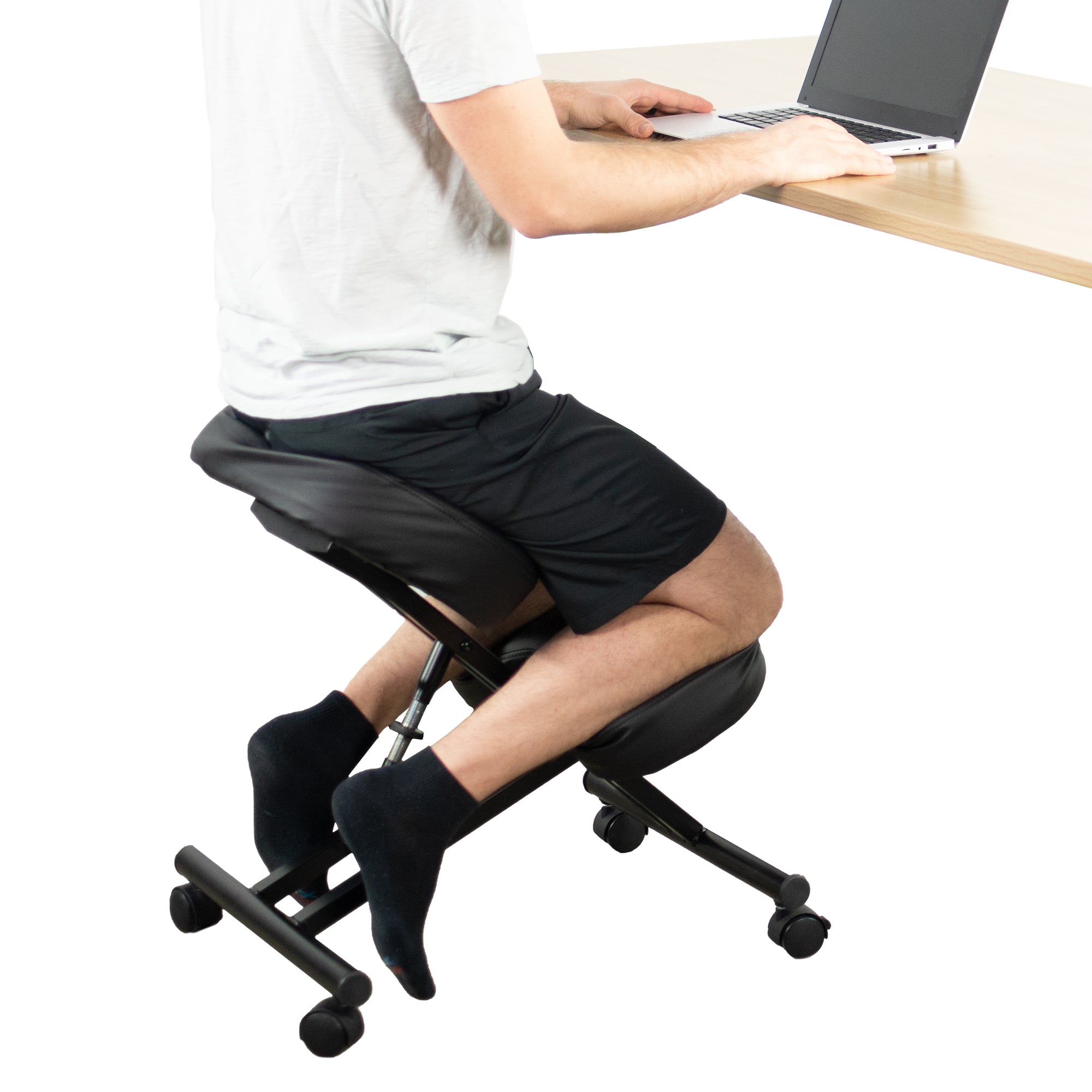 Black Adjustable Ergonomic Kneeling Chair with Back Support – Dragonn