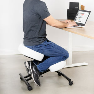White Adjustable Ergonomic Kneeling Chair