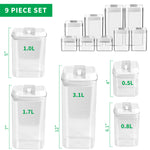 (9) Nine Piece Food Container Set with Labels