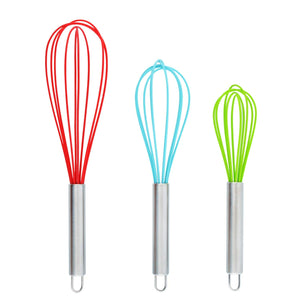 Multi-Color Silicone Whisk (Set of 3)