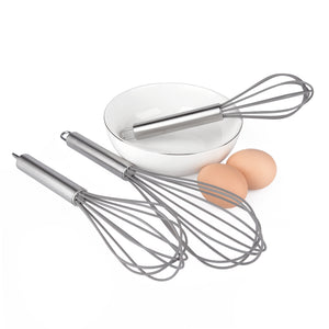 Gray Silicone Whisk (Set of 3)